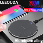 200W trådlös laddare för iPhone 14 13 12 15 Xs Max X XR Plus Super snabb laddningsplatta för Ulefone Doogee Samsung Note 9 Note S21 Black with cable