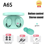 Oreillette Bluetooth sans fil d'origine A6S Fone TWS avec ¿couteurs micro pour Xiaomi Noice Canceling Earphone Bluetooth Headphones-Green Earbuds_XINENGJI