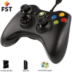 Black USB Wired Xbox 360 Controller Game Pad For Microsoft Xbox 360 PC