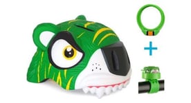 Set crazy safety casque de velo pour enfants  antivol et sonnette   tigre vert