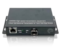 Elfcam® - 10Gb Commutateur Switch Compatible avec Freebox Ultra et Orange Livebox 6, 10G Convertisseur Fiber Ethernet avec 1 Port 10G SFP+ et 1 Port 10Gb Ethernet RJ45, Rallonge Votre Réseau 10Go