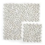 Plaque de mosaïque (Boite de 1m²)- carrelage mosaïque mur et sol en pierre naturel blanche mate - 33 x 33 cm