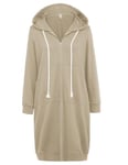 Manteau Femme Élégant Fête Sweat à Capuche Femme Sweat à Capuche Long Femme Zip Pull XXL Abricot-39