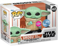 Figurine Funko Pop - Star Wars : Le Mandalorien N°465 - Grogu Avec Cookies - Flocked (63618)