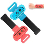 GAMSURFING Wristbands for Just Dance 2025/2024/2023/2022 &Zumba Burn It Up,[Blue & Red] Adjustable Elastic Wrist Straps for Nintendo Switch Controller/Switch OLED JoyCons Just Dance Accessories,2 Pack