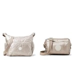 Kipling Gabbie, Sac à bandoulière Femme, Metallic Glow, Taille Unique Femme Abanu Handbag, Argenté (Metallic Glow), Taille Unique