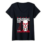 Womens Attack on Titan Season 4 Colossal Titan Overload Edit V-Neck T-Shirt