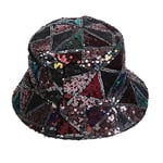 NiceYnn Sequin Bucket Hat Sparkly Shining Foldable Fisherman Sunshade Caps for Women, UPF 50+ Sun Hat Casual Outdoor Travel Garden Holidays Cap