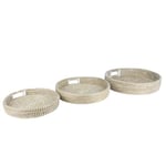 NATURAL LIVING Set DE 3 Plateaux FANY en Herbe S:D33CM M:D38CM L:D43CM