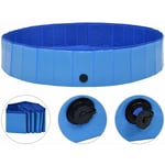 Piscine pliable pour chiens Bleu 160x30 cm pvc Vidaxl Bleu