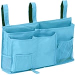 Linghhang - 1 Sac de rangement pour lit superposé(Bleu Clair), sac de rangement pour lit suspendu, 8 poches, pour lit de chambre d'étudiant, lit