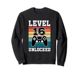 Level 16 Unlocked 16 Year Old Gamers 16th Birthday Gaming Sweatshirt