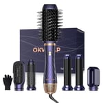 6 en 1 Air Styler OKWRAP Brosse Soufflante Hair Styler Avec 6 Accessoires Seche Cheveux Fer a Boucler Brosse Soufflante, Brosse Lissante Pour Cheveux, Pour Sécher, Lisser, Set de coiffure