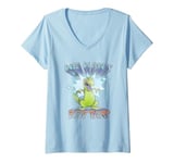 Womens Rugrats We Want Reptar Main Star Vintage Big Chest Logo V-Neck T-Shirt