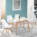 Table scandinave extensible Idmarket inga - 4-6 personnes - Blanche - 120-160 cm