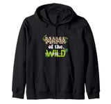 Mom of the Wild One Jungle Birthday Zoo Safari Wild Birds Zip Hoodie