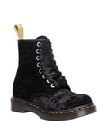 Dr. Martens Bottes en velours écrasé Vegan 1460 pour femme, Noir, 39 EU