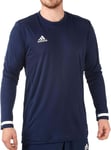 adidas T19 Mens Training Top Blue Long Sleeve Gym Excerise Workout Fitness