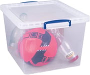 Really Useful Nestable Plastic Storage Box 33.5 Litre Clear Pack of 3