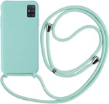 Coque Kompatibel Med Samsung Galaxy A41, Halsband För Slimma Stötsäkra Justerbara Mobilskal - Grön C[J856]