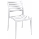 Décoshop26 - Chaise de jardin en plastique design simple empilable blanc