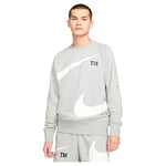 Nike DD5993 M NSW SWOOSH SBB CREW Sweatshirt mens dk grey heather/white XL