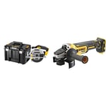 DEWALT - Scie Circulaire XR 18V - DCS391NT-XJ - Scie Circulaire sans Fil avec Coffret TSTAK - 3700 trs/min & Meuleuse Brushless XR 18V 5Ah Li-Ion - Meuleuse Électrique sans Fil avec Coffret TSTAK