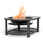 Merano Circolo L brasero 3 en 1 avec fonction barbecue utilisable comme table 122 x 87 cm