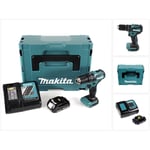 Makita DHP 483 Y1J-D Perceuse-visseuse à percussion sans fil 18V 40Nm en Makpac + 1x 1,5 Ah batterie + chargeur