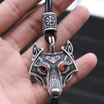 Gratis skepp Viking Smycken Tonåring Varg Amulett Wicca Pagan Djur Hänge Talisman Nordisk Rune Bead Gotisk Halsband Män silver