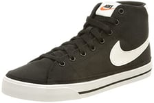 Nike Homme Court Legacy Canvas Mid Men's Shoes, Black/White-Team Orange, 38.5 EU