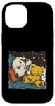 Coque pour iPhone 14 Dalmatien endormi avec ours en peluche