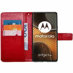 Lommebokdeksel 3-kort Motorola Edge 50 Ultra - Rød