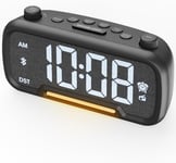 Radio-Réveil Avec Haut-Parleur Bluetooth, Réveil Numérique Avec Port De Charge De Type C, Veilleuse, Snooze, Variateur, Chargeur Usb, Sauvegarde De Batterie, Radios De Montre Alimentées Sur Secteur,