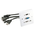 LINDY 60220 socket-outlet HDMI + VGA + USB A + 3.. Factory Sealed