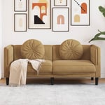 2-personers sofa med hynder velour brun