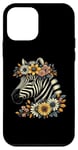 Coque pour iPhone 12 mini Couronne de fleurs zébrées florales