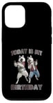 Coque pour iPhone 12/12 Pro Aujourd'hui, c'est mon anniversaire, Husky Friends Fun