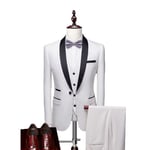 (Veste+Pantalon+Gilet)Costume Homme 3 Pièces Mariage Business Slim Fit Smoking Simple Poitrine À Deux Boutons, Men Suits 3 Piece Pour Fête Confort Blazer