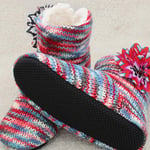 Mens Womens Slippers Warm Sock Shoes Woman Slippers Women Antiskid Soft Light Weight Bedroom Women Slippers-Blue_8.5