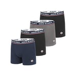 Serge Blanco Caleçon Homme Coton, Boxer Homme, Respirant, Agréable (Lot de 4), Multicolore, Medium