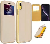 Coque Protection Porte Carte pour Apple iPhone XR, Or