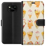 Lompakkokotelo Xiaomi Poco X3 NFC-laitteelle, jossa on Lasinen kuvio