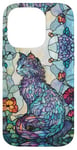 Coque pour iPhone 14 Pro Selkirk Rex Cat Curly Hair Stained Art Effect Stain Floral