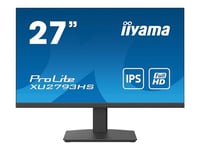 iiyama ProLite XU2793HS-B5 - Écran LED - 27" - 1920 x 1080 Full HD (1080p) @ 75 Hz - IPS - 300 cd/m² - 1000:1 - 4 ms - HDMI, DisplayPort - haut-parleurs - noir mat