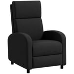 HOMCOM Fauteuil Relax Fauteuil inclinable Salon Fauteuil de Relaxation avec Dossier réglable jusqu'à 160° manuellement, Repose-Pieds intégré pour Salon Chambre Bureau Home cinéma, Charge 120 kg, Noir