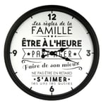 Horloge Murale "Famille" 50cm Blanc & Noir