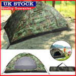 Waterproof One Person Pop Up Tent Folding Camping Hiking Camo Camouflage Outdoor