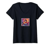 Womens Fun Kid Monkey Playing Video Games Gamer Art Gift Graphic V-Neck T-Shirt