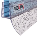 STEIGNER 100cm Joint d'étanchéité droit en PVC pour Paroi en Verre de Douche ou Baignoire, vitre 6/7/8mm, Anti-Fuites d'Eau, UK12